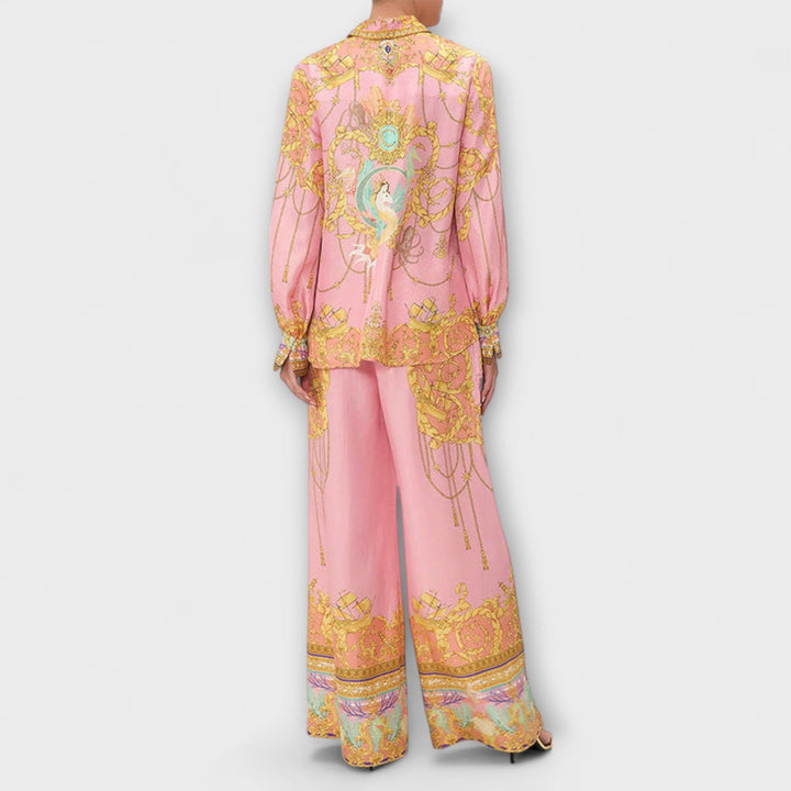 Sage – Relaxed Mermaid Print T-Shirt and Elasticated Trousers
