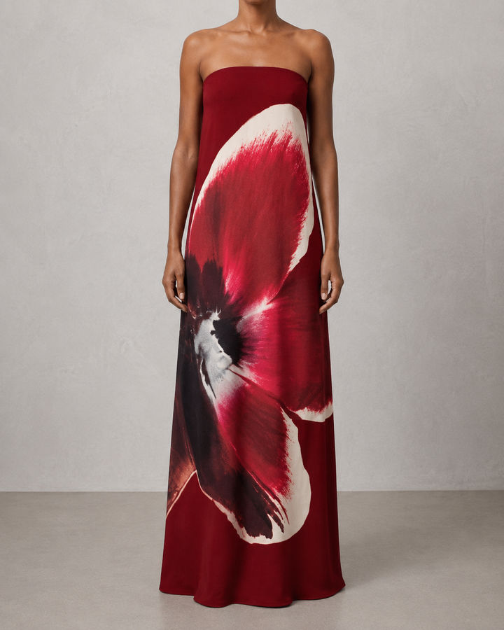 Justýna - Chic off-shoulder bezramenné maxi šaty