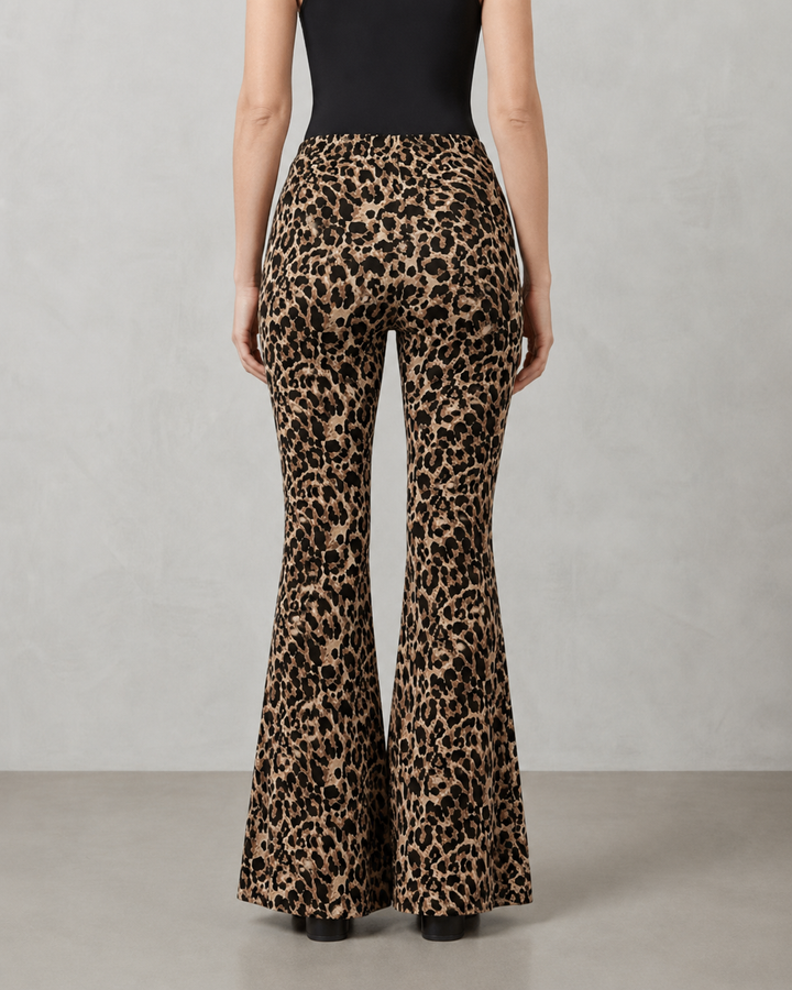 Michaela - Leopardí Bootcut Kalhoty