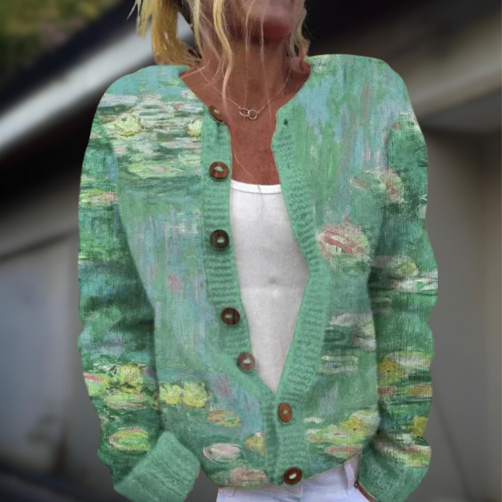 Anja™ | Knitted Cardigan With Print