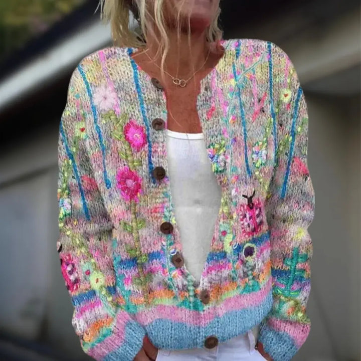 Anja™ | Knitted Cardigan With Print