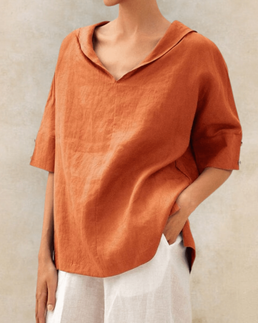 Isabella™ | Lněná halenka volného střihu