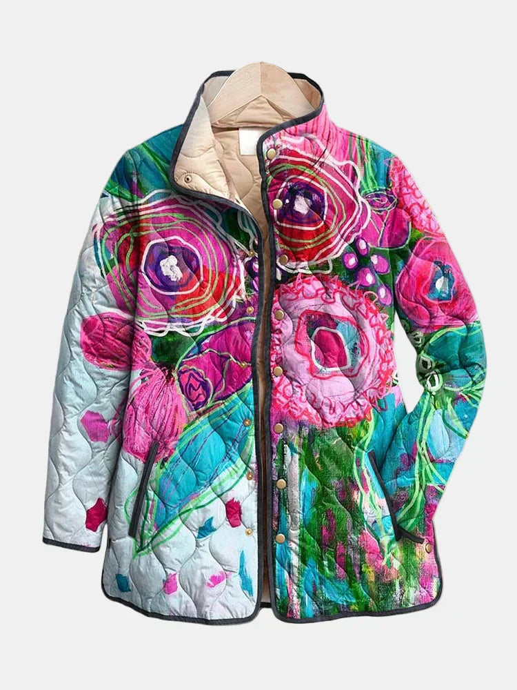 Amaya™ | Bunda s vintage květinovým potiskem