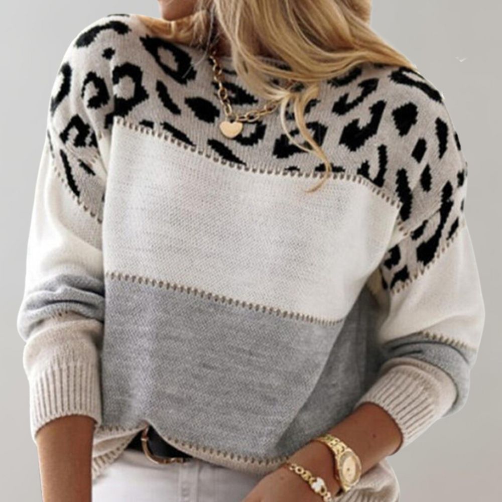 Maria™ | Elegantní svetr s leopardím vzorem