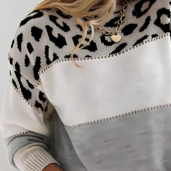Maria™ | Elegantní svetr s leopardím vzorem