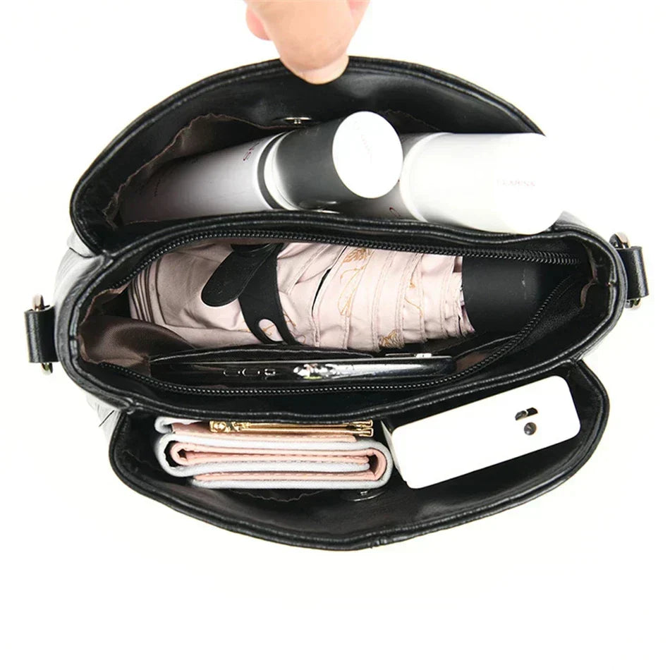 Charlotte™ | Kožená vyšívaná taška přes rameno a crossbody kabelka