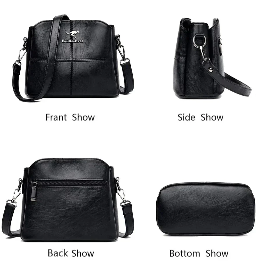 Charlotte™ | Kožená vyšívaná taška přes rameno a crossbody kabelka