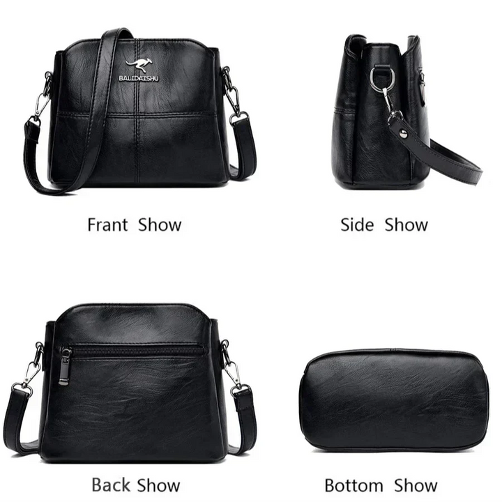 Charlotte™ | Kožená vyšívaná taška přes rameno a crossbody kabelka