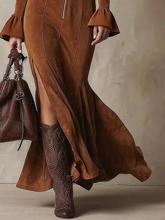 Isabella™ | Maxišaty se zvonovými rukávy a rozparkem na zip