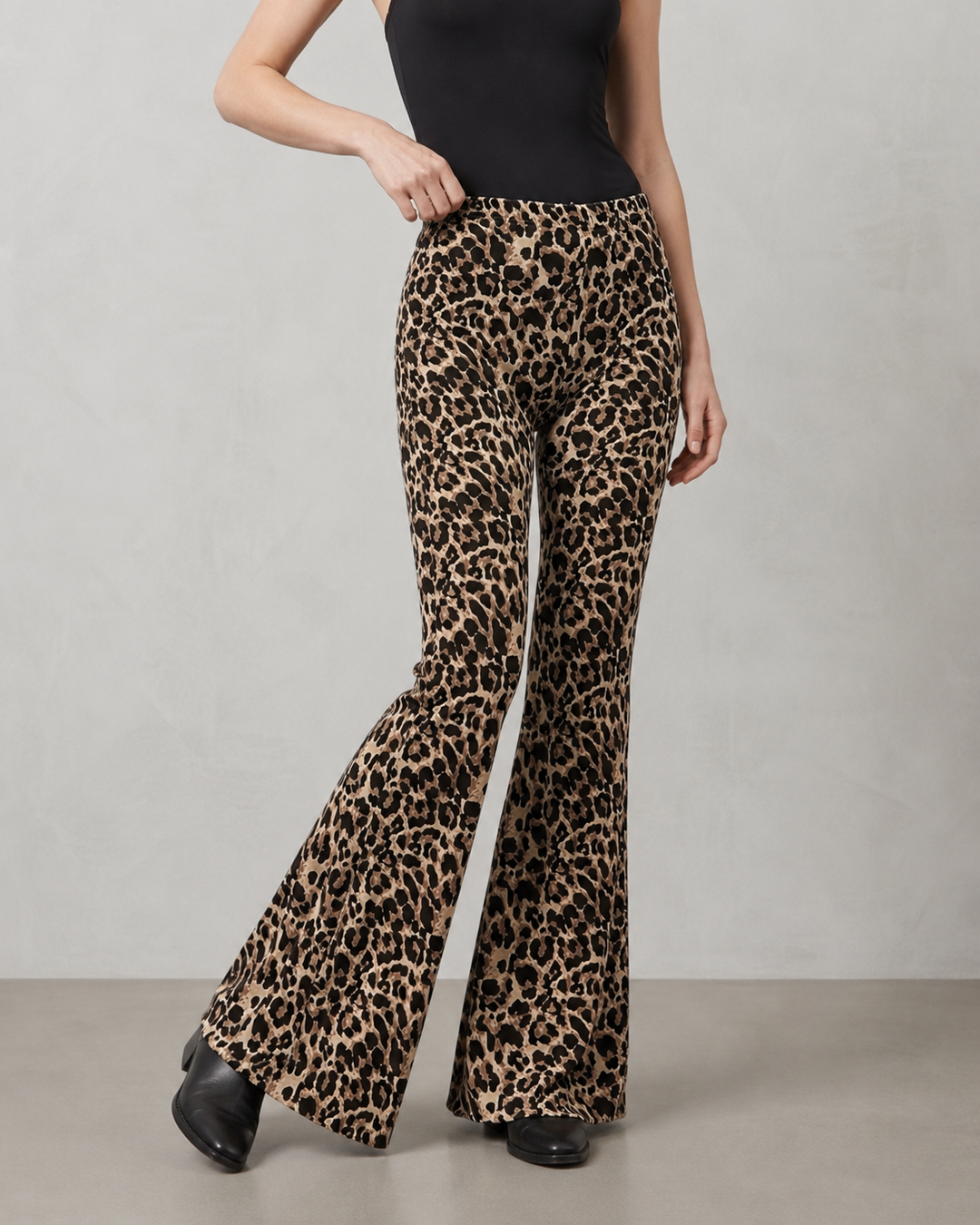 Michaela - Leopardí Bootcut Kalhoty