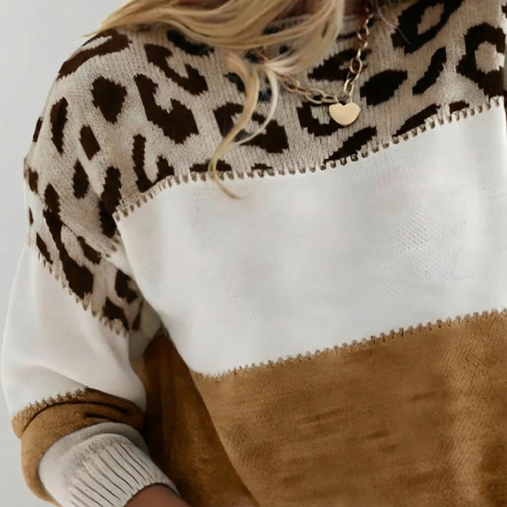 Maria™ | Elegantní svetr s leopardím vzorem