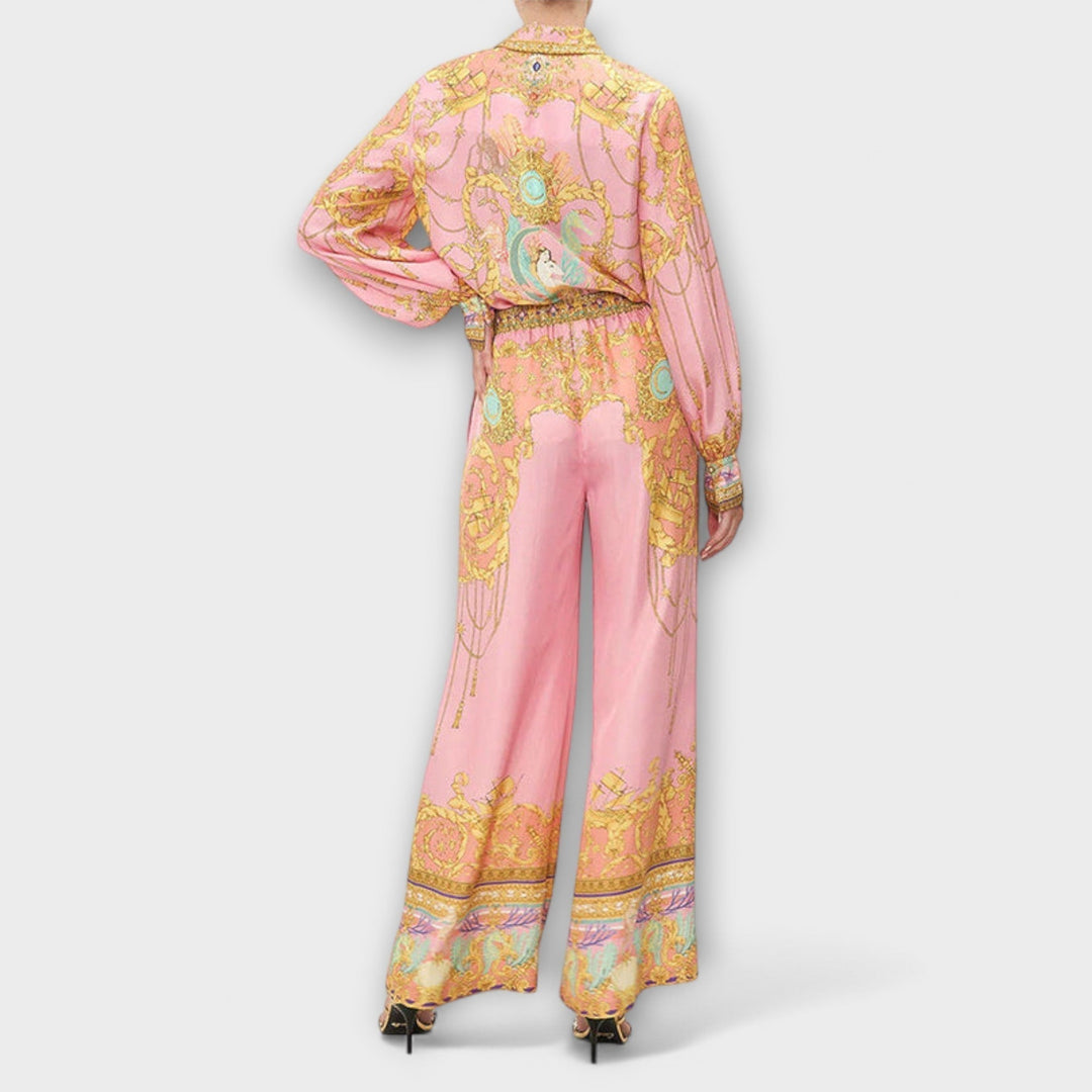 Sage – Relaxed Mermaid Print T-Shirt and Elasticated Trousers