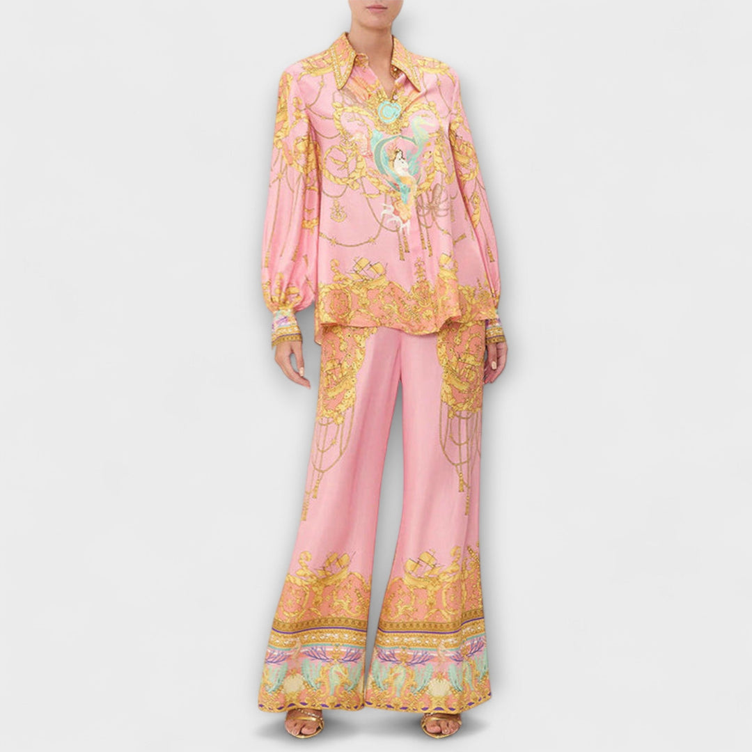 Sage – Relaxed Mermaid Print T-Shirt and Elasticated Trousers