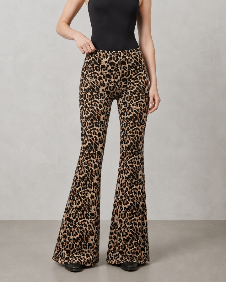 Michaela - Leopardí Bootcut Kalhoty
