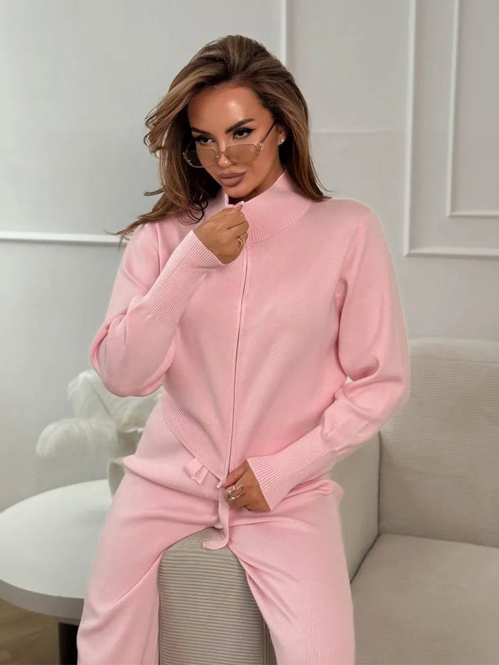 Emily™ | Kalhoty s širokými nohavicemi se šňůrkou a sada bundy na zip