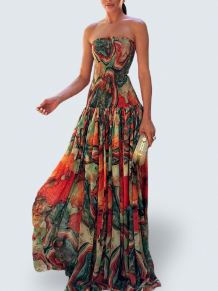 Madeline™ | Ombre maxi šaty bez ramínek