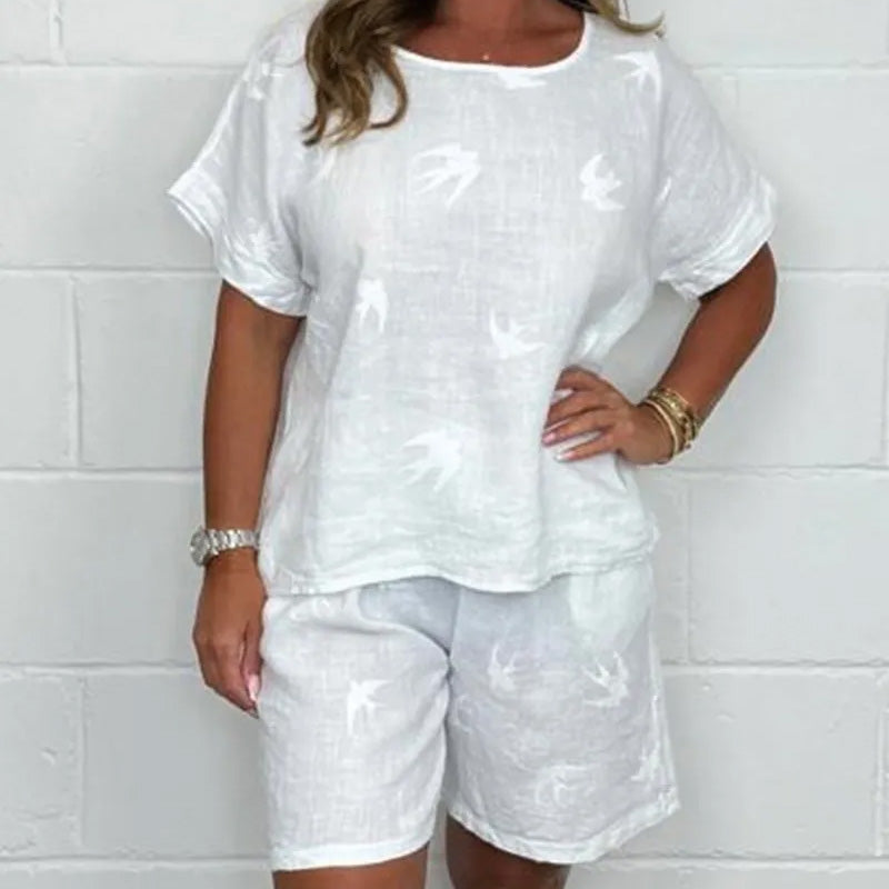 Cassandra™ | Casual Printed Cotton And Linen Set